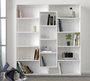 Hanah Home Estantería Escandinava Blanca con Estantes Amplios para Salón y Hogar, 125x135.7x22 cm
